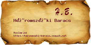 Háromszéki Baracs névjegykártya